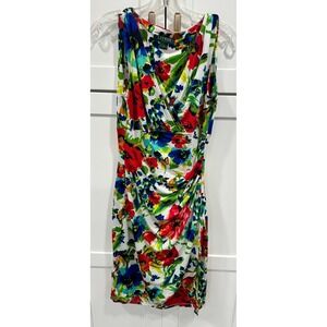 Lauren Ralph Lauren‎ Dress Size 6 Floral Print Sleeveless Sheath Party